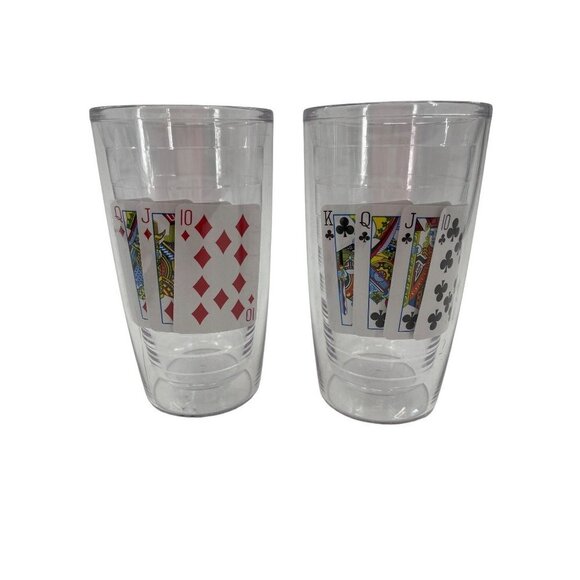 Tervis Tumbler Playing Cards Set of 2 insulated Drinking Cup 17 ounce set of 2 - Picture 1 of 6
